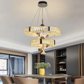 Lustră LED de cristal dimabilă pe cablu LED/70W/230V + telecomandă