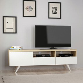 Comoda TV, Hanah Home, Brüksel, 150x46x35 cm, Stejar / Alb