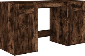 vidaXL Birou cu dulap, stejar afumat, lemn prelucrat