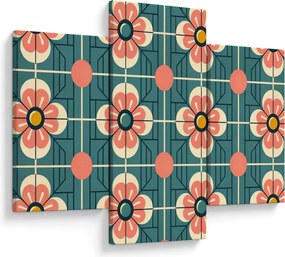 Tablou - Model retro cu flori (90x60 cm)