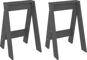 vidaXL Scaune, 2 buc., gri, 40x40x60 cm, lemn masiv de pin