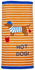 Prosop de plajă portocaliu din bumbac 76x160 cm Hot Dog – Catherine Lansfield
