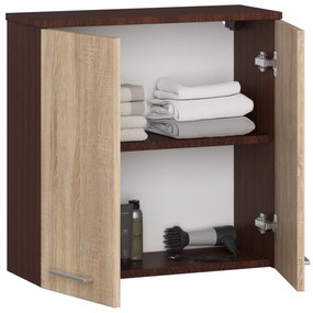 Dulap de baie suspendat Farid TYP5 (wenge + Stejar sonoma). 1069551