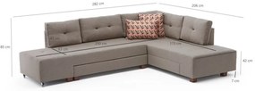 Coltar Extensibil Manama Corner Sofa Bed Right, Crem