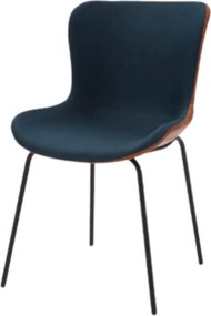Scaun TEMPO, tesatura si piele ecologica - NEGRU - ALBASTRU