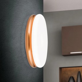 Plafoniera LED design circular JAMES D-32cm cupru/opal