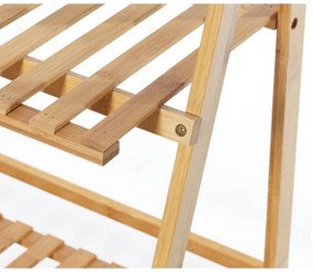 Suport pentru flori din bambus cu scară - 4 rafturi practice