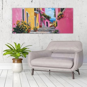 Tablou - Alee roz (120x50 cm)