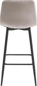 OFERTA Scaun de bar ARCETO VELVET cu picioare negre, bej Calitatea a II-a