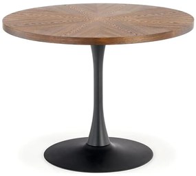 Masă de dining CARMELO, 75 x 100 cm, negru/maro