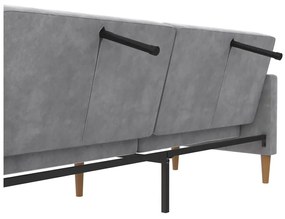 Canapea gri deschis extensibilă cu tapițerie din catifea 207 cm Lilly – Støraa