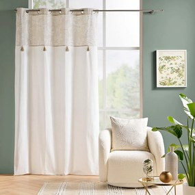 Draperie albă-bej din amestec de bumbac 140x240 cm Altea – douceur d'intérieur