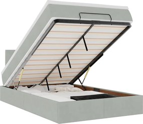 vidaXL Pat otoman cu saltea Gri deschis 120x190 cm catifea