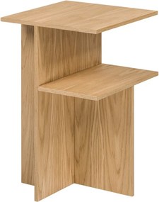 Noptieră în culoare naturală cu rafturi cu aspect de lemn de stejar Atik – noo.ma