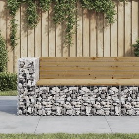 834385 vidaXL Bancă de grădină design gabion 122x71x65,5cm lemn pin impregnat