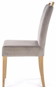 Scaun Clarion velvet gri/stejar miere Riviera 91