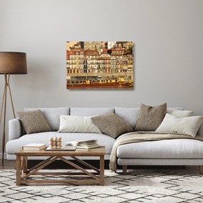 Tablou pe sticlă - Cartierul Waterfront, Portugalia (70x50 cm)