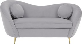 Canapea de design cu 2 locuri, ţesătură Velvet gri/gold crom auriu, EZIO TYP 2