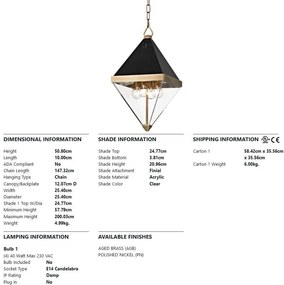 Pendul LUX design modern COLTRANE small, alama antichizata