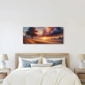 Tablou – Apus de soare pe câmp (120x50 cm)