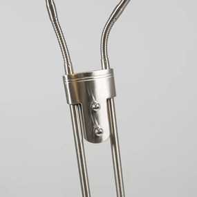 Lampă de podea modernă din oțel cu lampă de citit incluzând LED - Eva