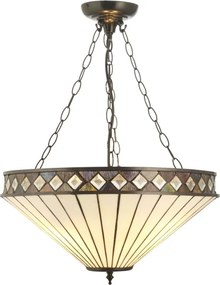 Endon 111871 - Candelabru suspendat cu lanț Tiffany FARGO, 3x E27/10W/230V, diam. 50 cm