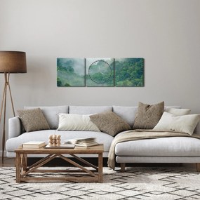 Tablou - Ceața de dimineață (cu ceas) (90x30 cm)