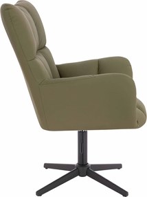 HR650CROSS Scaun Khaki Piele Ecologica Premium Soft cu Bază Neagră