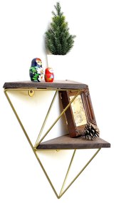 Raft decorativ de perete Duvelo 2 (Nuc + auriu) . 1093666