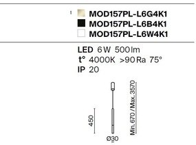 Pendul LED design minimalist Pro Shade alb
