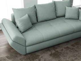 Canapea extensibilă dumonde cu ladă de depozitare si sezut confortabil din spuma high-density, Loana Enjoy Mint 250x100 cm