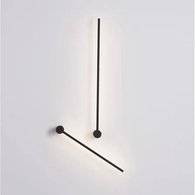 Aplica LED de perete design minimalist Synthesi negru H-90cm