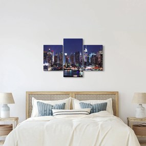 Tablou - Zgârie-nori din New York iluminate (90x60 cm)