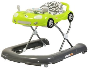 Premergator Reglabil in 3 Trepte NOVOKIDS™ Super Car , roti silentioase, Masinuta, Pliabil, 8 Roti, Cu Melodii si lumini, Cu Volan, Verde