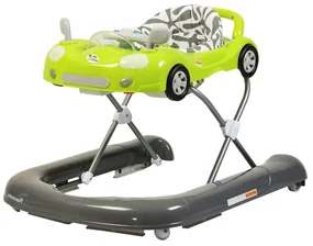 Premergator Reglabil in 3 Trepte NOVOKIDS™ Super Car , roti silentioase, Masinuta, Pliabil, 8 Roti, Cu Melodii si lumini, Cu Volan, Verde