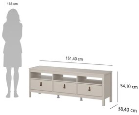 Comodă TV grej 151x54x38 cm Madrid – Tvilum