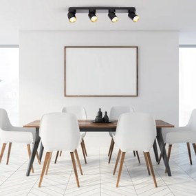 Spot ANDY 4xGU10/8W/230V negru/auriu