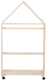 Mobilier decorativ casuta cu roti Childhome 80x135 cm, Lemn Natural