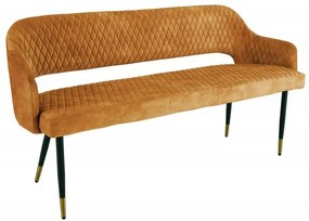 Bancheta tapitata design modern Paris 160cm, galben mustar