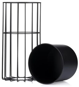 Ghiveci metalic de flori LOFT 42x20 cm negru