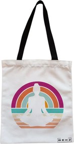 Sacosa de Panza pentru Cumparaturi, Geanta Tote, Yoga 17, Cu fermoar, 38x34.5 cm, Alba, BEKZ®