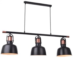 Lustra design industrial DARLING 3 line negru