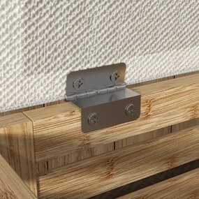 HOMCOM Cutie de depozitare scaun de depozitare 54.76 L design lamelar cadru din bambus natural 40 x 40 x 47 cm lemn natural | Aosom Romania