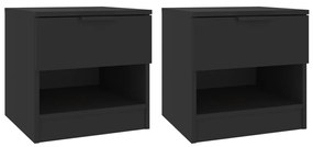 811253 vidaXL Noptiere, 2 buc., negru, lemn prelucrat
