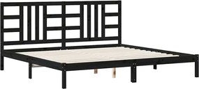 vidaXL Cadru de pat, negru, 200x200 cm, lemn masiv
