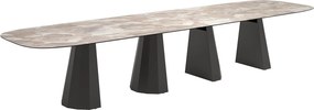Set lemn masiv masă și scaune Dune - 400 × 120 × 75 cm, 8 scaune