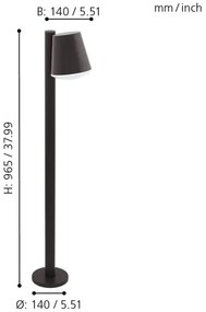 Eglo 33561 - Lampă LED dimabilă de exterior CALDIERO-C 1xE27/9W/230V IP44 antracit