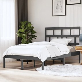 3101220 vidaXL Cadru de pat, gri, 140x200 cm, lemn masiv de pin