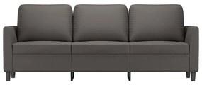 Canapea cu 3 locuri, gri, 180 cm, piele ecologica Gri, 200 x 77 x 80 cm