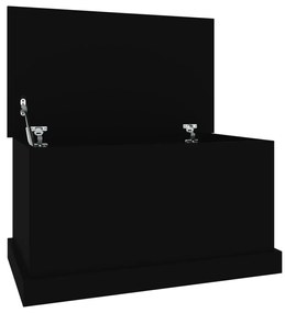 816505 vidaXL Cutie de depozitare, negru, 70x40x38 cm, lemn prelucrat